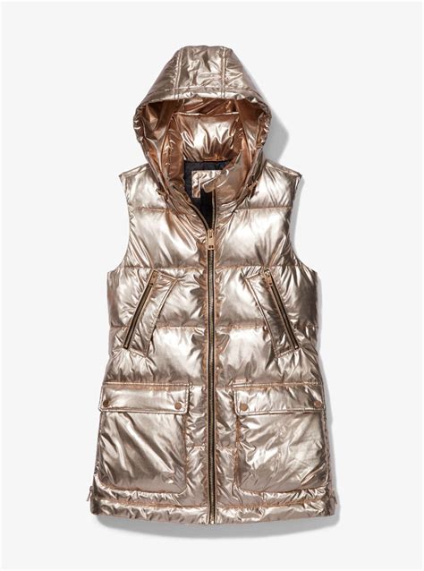 michael kors gold vest|michael kors puffer vest women's.